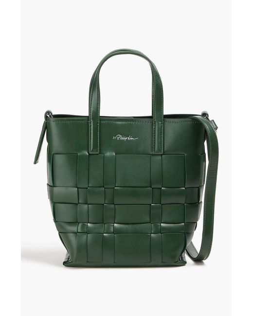 3.1 Phillip Lim Green Odita Woven Leather Bucket Bag