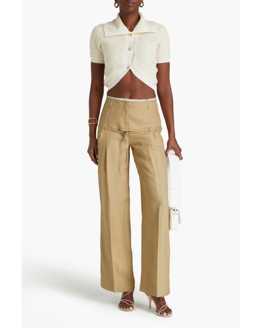 Jacquemus Natural Criollo Belted Canvas Wide-Leg Pants