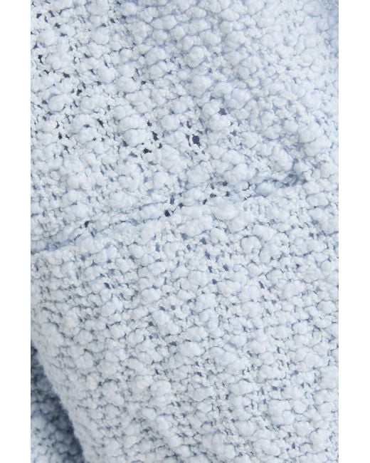 IRO Blue Jacke aus bouclé-strick aus einer baumwollmischung mit fransen