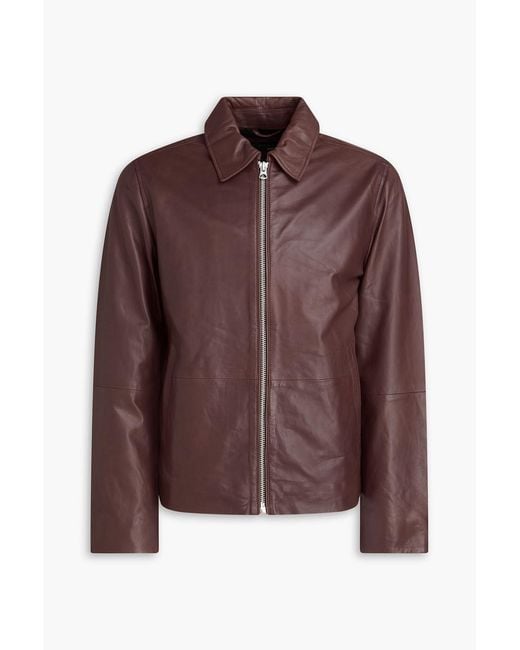 Rag & Bone Brown Matias Leather Jacket for men