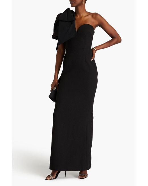 Rebecca Vallance Black Cecily Bow-detailed Cloqué Gown