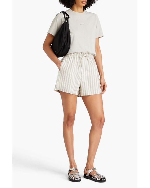 Holzweiler White Striped Cotton Shorts