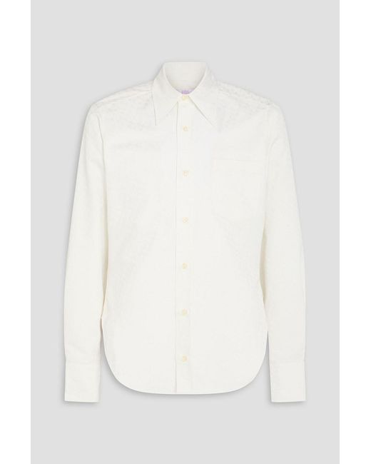 ERL White Satin-Jacquard Shirt for men