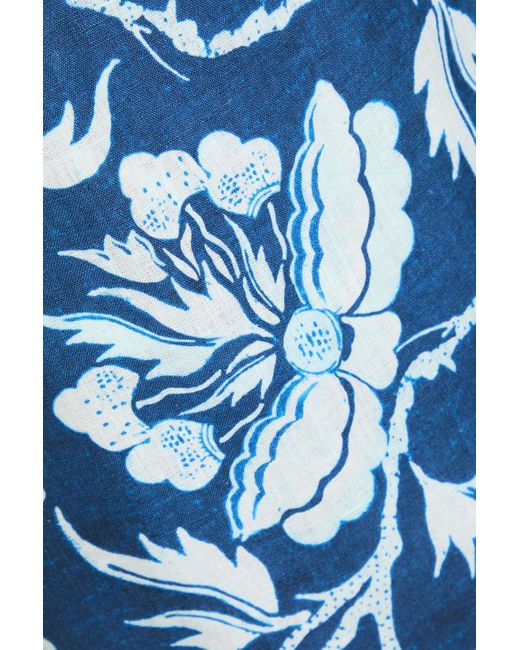 Mara Hoffman Blue Sunja Wrap-effect Hemp Midi Skirt