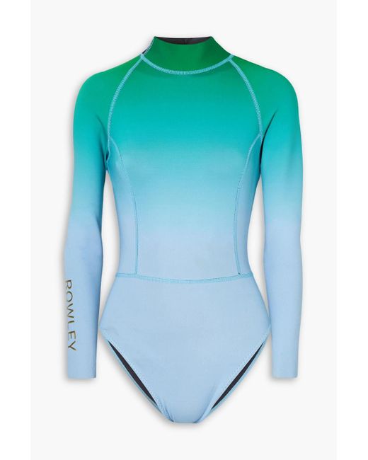 Cynthia Rowley Blue Badeanzug aus einer neoprenmischung mit farbverlauf