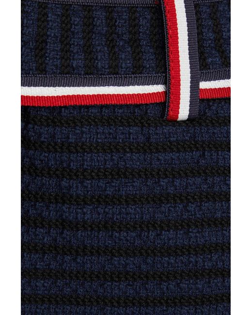 Thom Browne Blue Striped Jacquard-knit Cotton-blend Shorts