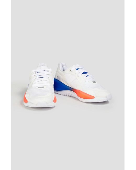 Adidas Originals Blue Zx Alkyne Faux Leather And Mesh Sneakers