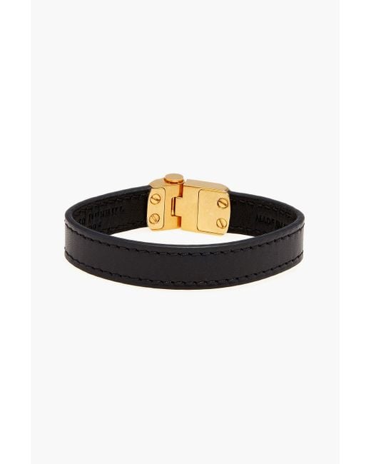 Dunhill Armband aus leder mit goldfarbenem detail in Black für Herren