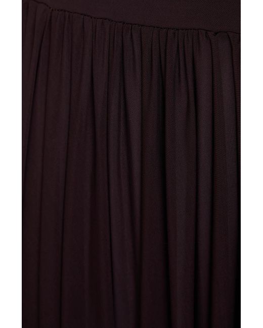 Philosophy Di Lorenzo Serafini Purple Gathered Jersey Midi Skirt