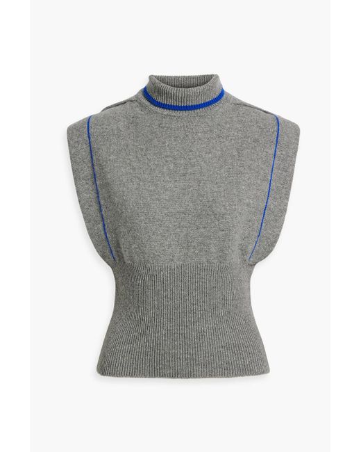 Victoria Beckham Gray Stretch-cashmere Vest