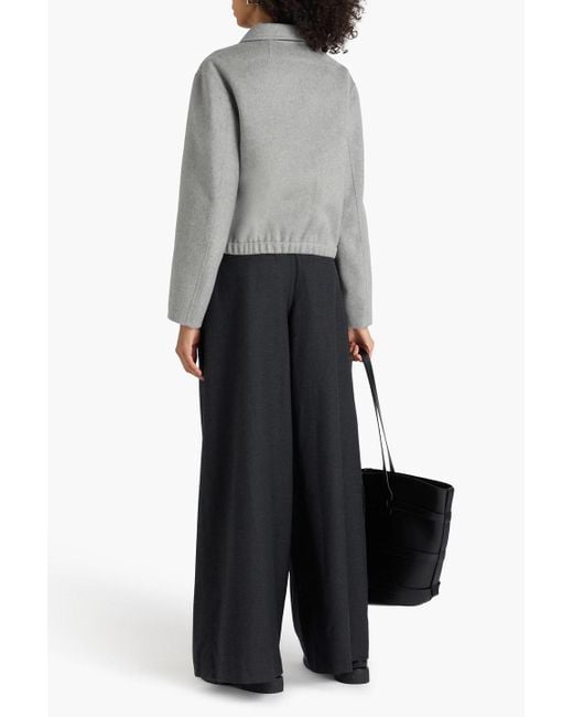 Theory Gray Brushed Wool And Cashmere-Blend Felt Jacket