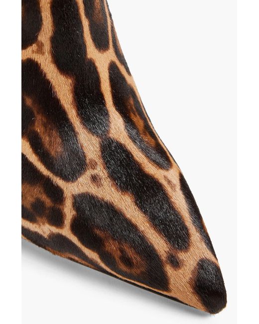 Dolce & Gabbana Brown Leopard-print Calf Hair Ankle Boots