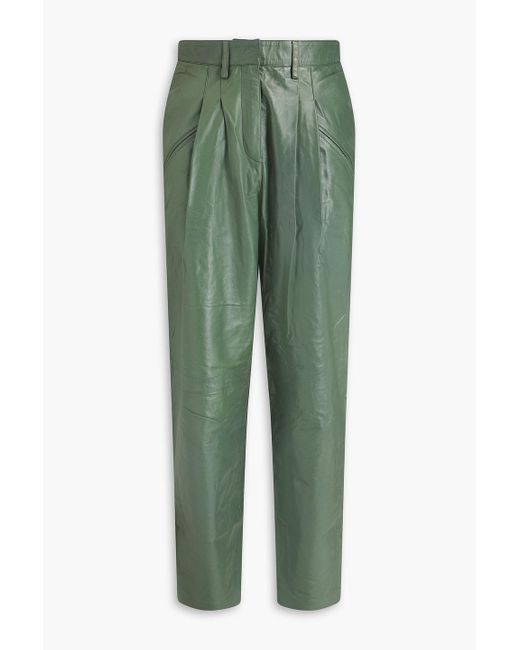 IRO Green Tobias Leather Tapered Pants