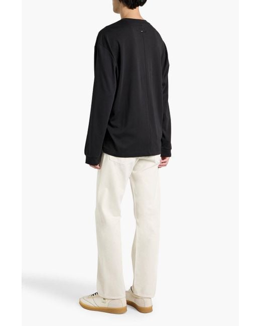 Rag & Bone Black Cliff Cotton And Tm-blend Jersey T-shirt for men