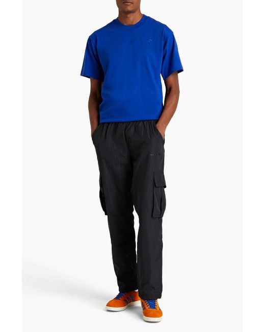 Adidas Originals Blue Shell Drawstring Cargo Pants for men