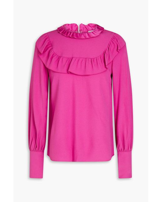 RED Valentino Pink Ruffled Crepe Blouse