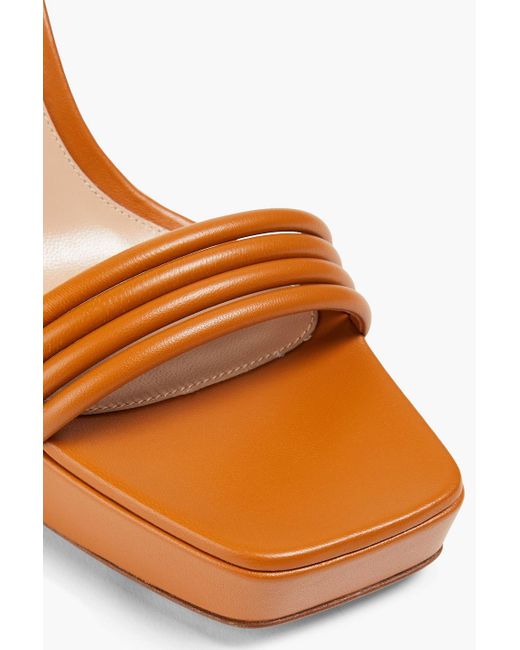 Gianvito Rossi Brown Lena Leather Platform Sandals