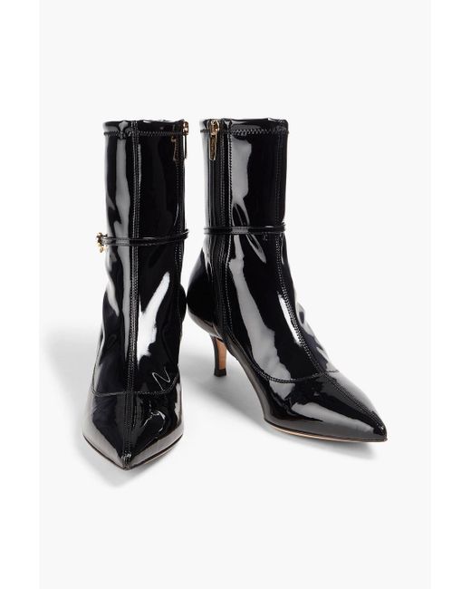 Gianvito Rossi Ribbon Bootie 55 Vinyl Ankle Boots in Black Lyst UK