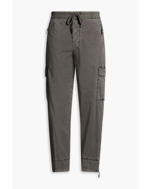 James Perse Gray Stretch-Cotton Cargo Pants for men
