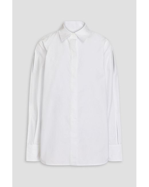 Helmut Lang White Slash hemd aus baumwollpopeline mit cut-outs