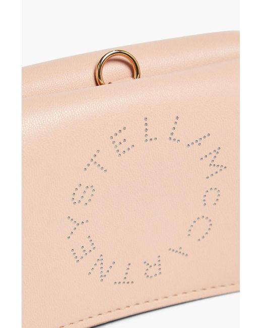 Stella McCartney Natural Perforated Faux Leather Cardholder