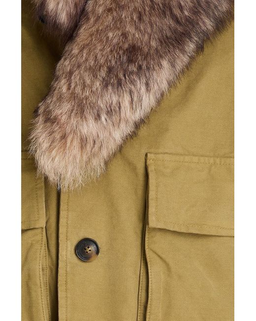Nili Lotan Brown Ronay Shearling-Trimmed Cotton Jacket