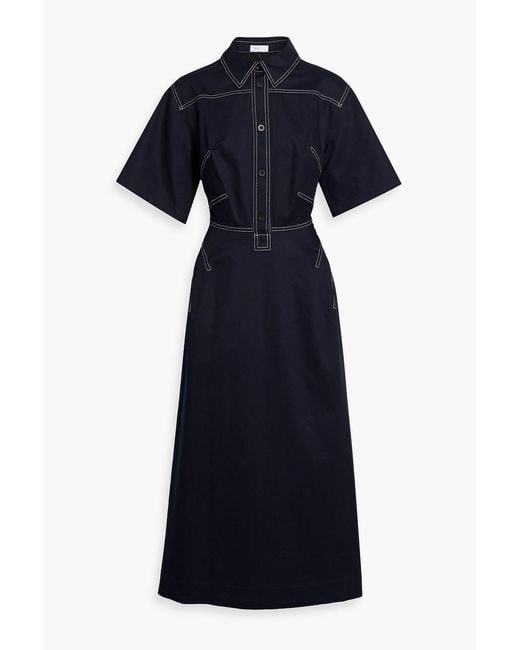 Rosetta Getty Blue Cotton-twill Midi Dress