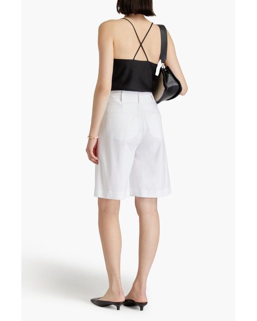 Theory Black Linen-Blend Twill Camisole