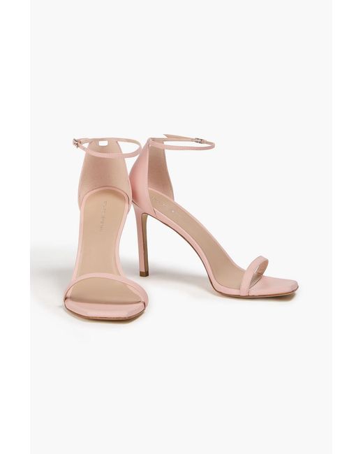 Stuart Weitzman Pink Amelina 95 Leather Sandals