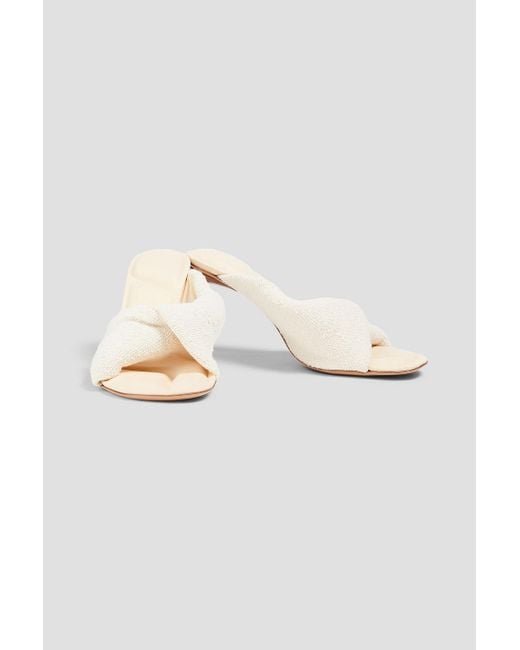 Jacquemus White Knotted Cotton-blend Sandals