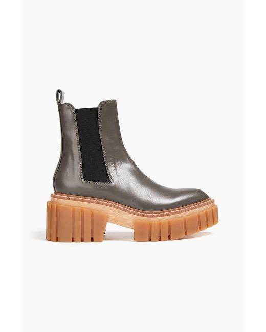Stella McCartney White Leather Chelsea Boots