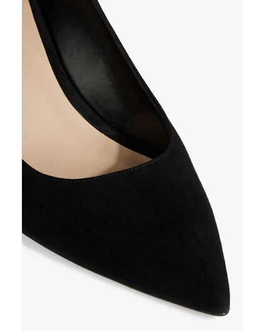 Stuart Weitzman Black Leigh 75 Suede Pumps