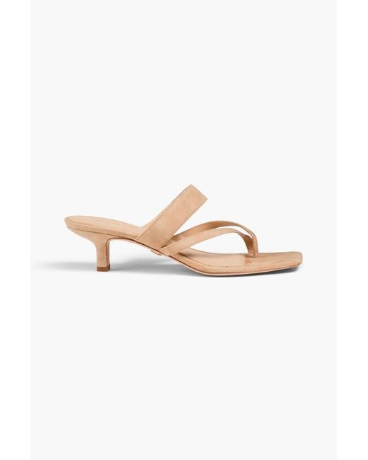Veronica Beard Natural Alanis Suede Sandals
