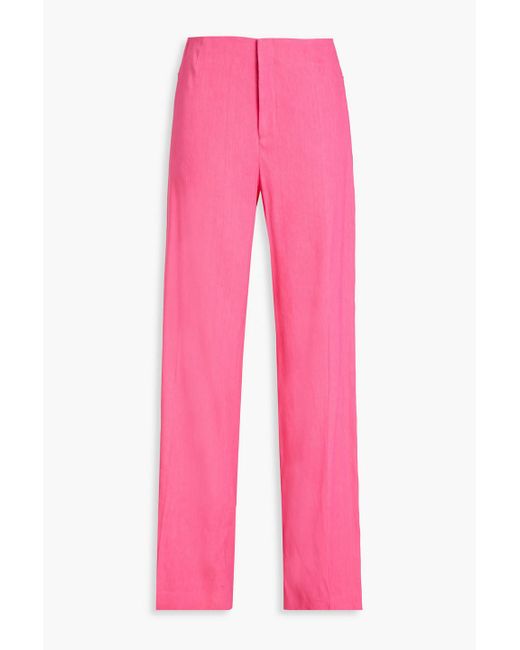 FRAME Pink Hose mit weitem bein aus einer leinenmischung