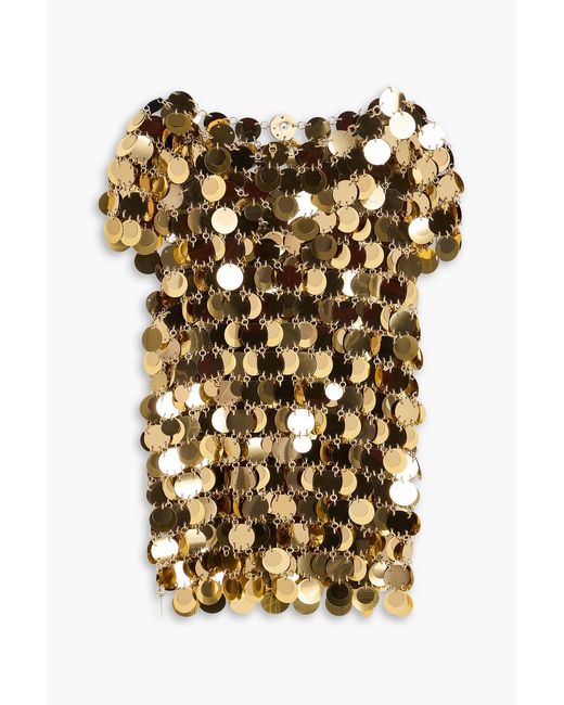 Rabanne Metallic Sequined Chainmail Top