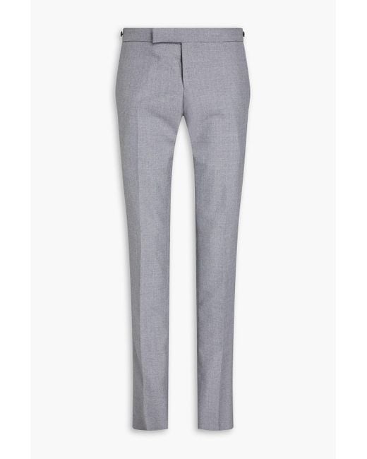 Thom Browne Gray Slim-fit Striped Wool-blend Pants for men