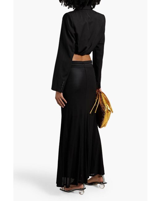 Jacquemus Black Bahia Cropped Grain De Poudre Wool Blazer