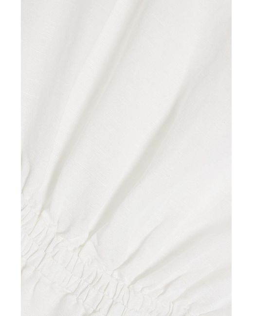 Onia White Maxikleid aus einer leinen-lyocellmischung mit cut-outs