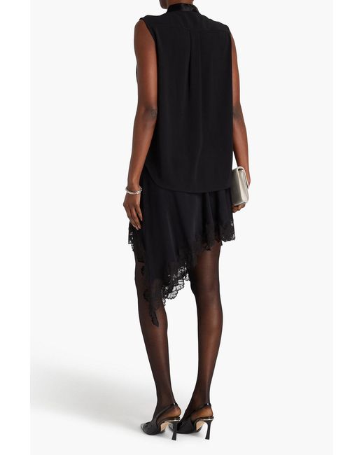 Rag & Bone Black Meredith Wrap-effect Cady Top