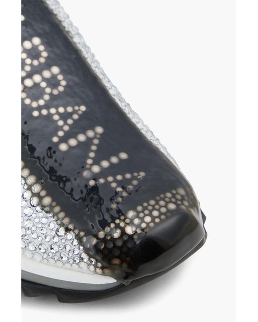 Dolce & Gabbana Metallic Sorrento Crystal-Embellished Textured-Knit Sneakers