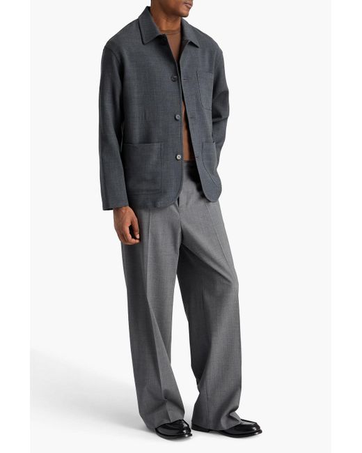 FRAME Black Wool-Blend Shirt Jacket for men