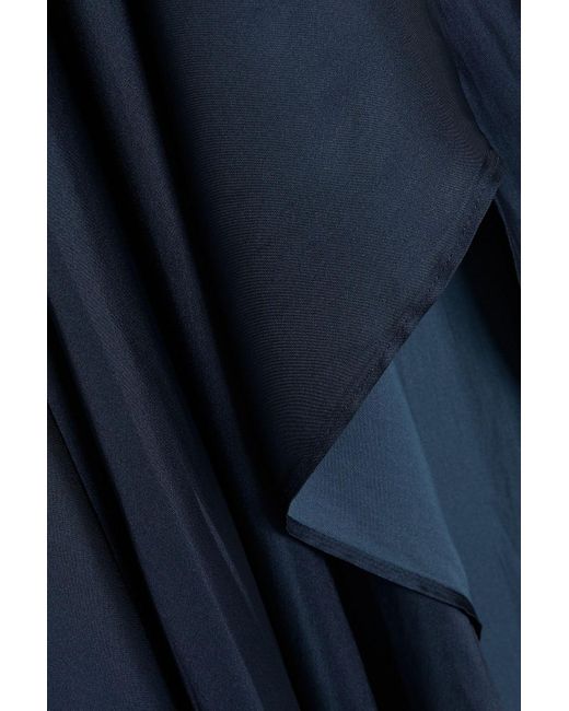 Maje Blue Cutout Satin Maxi Dress