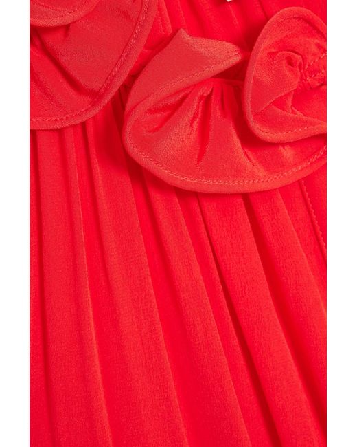 Victoria Beckham Red Shir Silk Crepe De Chine Midi Dress
