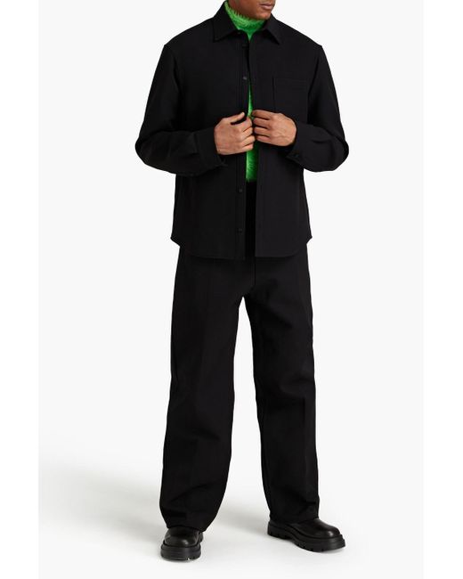 Balenciaga Black Wool-blend Twill Overshirt for men