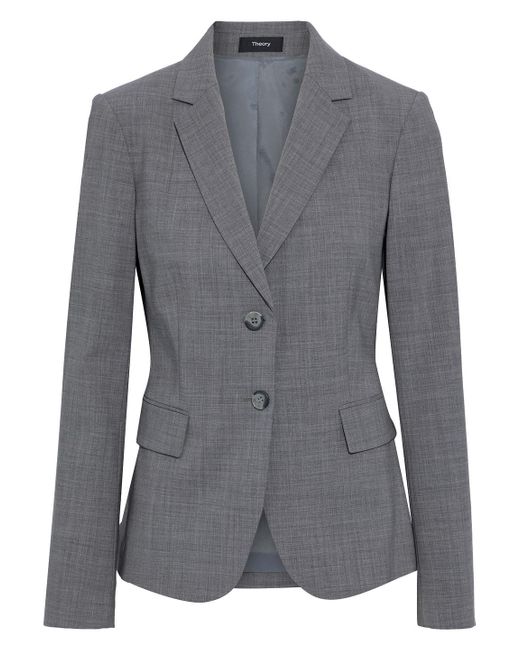 Theory Carissa Stretch-wool Blazer in Anthracite (Gray) - Lyst