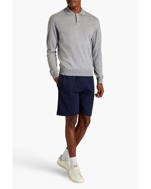 A.P.C. Blue Coed Printed Cotton-jersey Drawstring Shorts for men