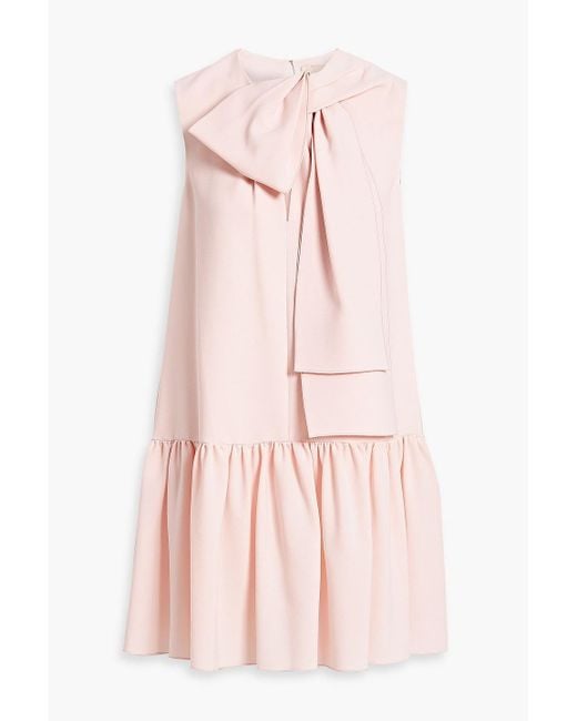 Roksanda Pink Rosalina Bow-detailed Crepe Mini Dress