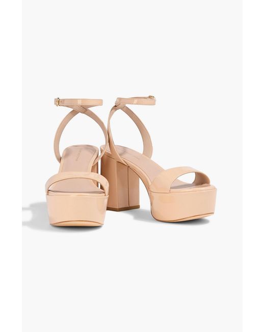 Stuart Weitzman Natural Gala Patent-leather Platform Sandals