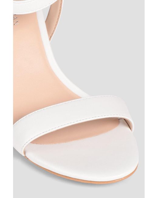 Stuart Weitzman White Dancer 75 Leather Sandals