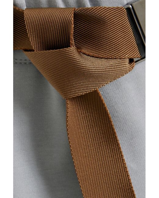 Brunello Cucinelli Gray Karottenhose aus jersey aus einer baumwollmischung mit gürtel